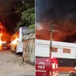 Vídeos: incêndio destrói mais de 20 ônibus em garagem de empresa em Campos